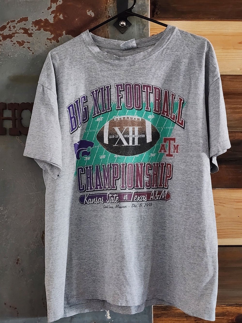 Vintage 1998 Kansas State vs Texas A&M Big XII Football Championship Graphic Tee